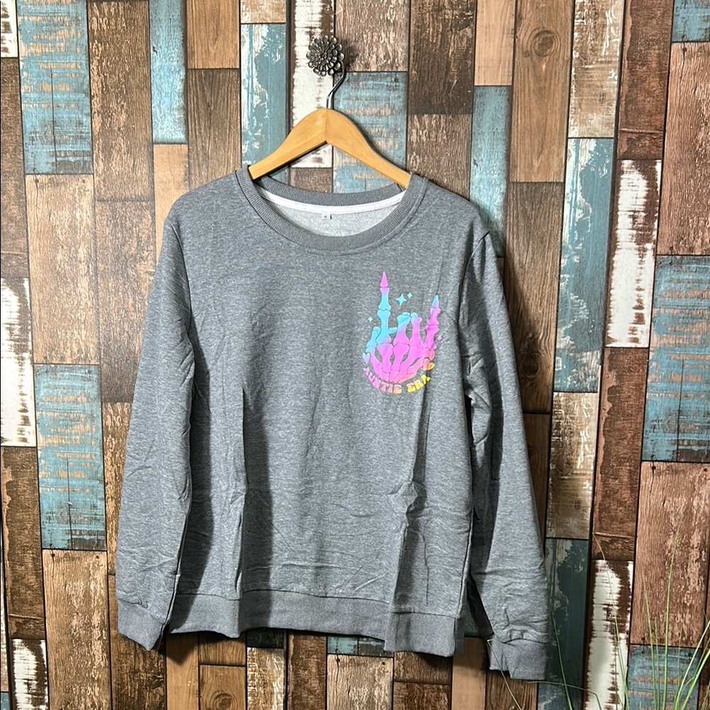 Auntie Era Gray Graphic Women's Sweatshirt